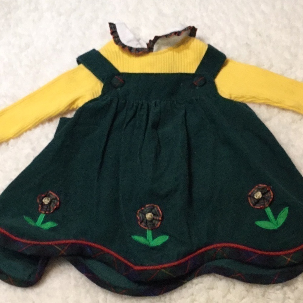 2 piece long sleeve multi color dress size 12 mos